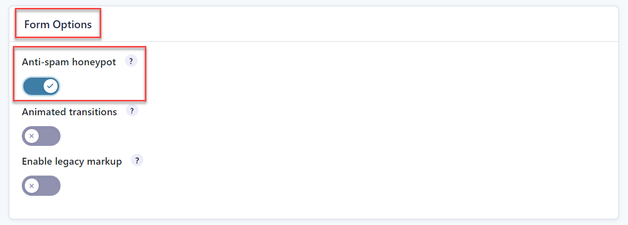 Anti-Spam Honeypot Enabled