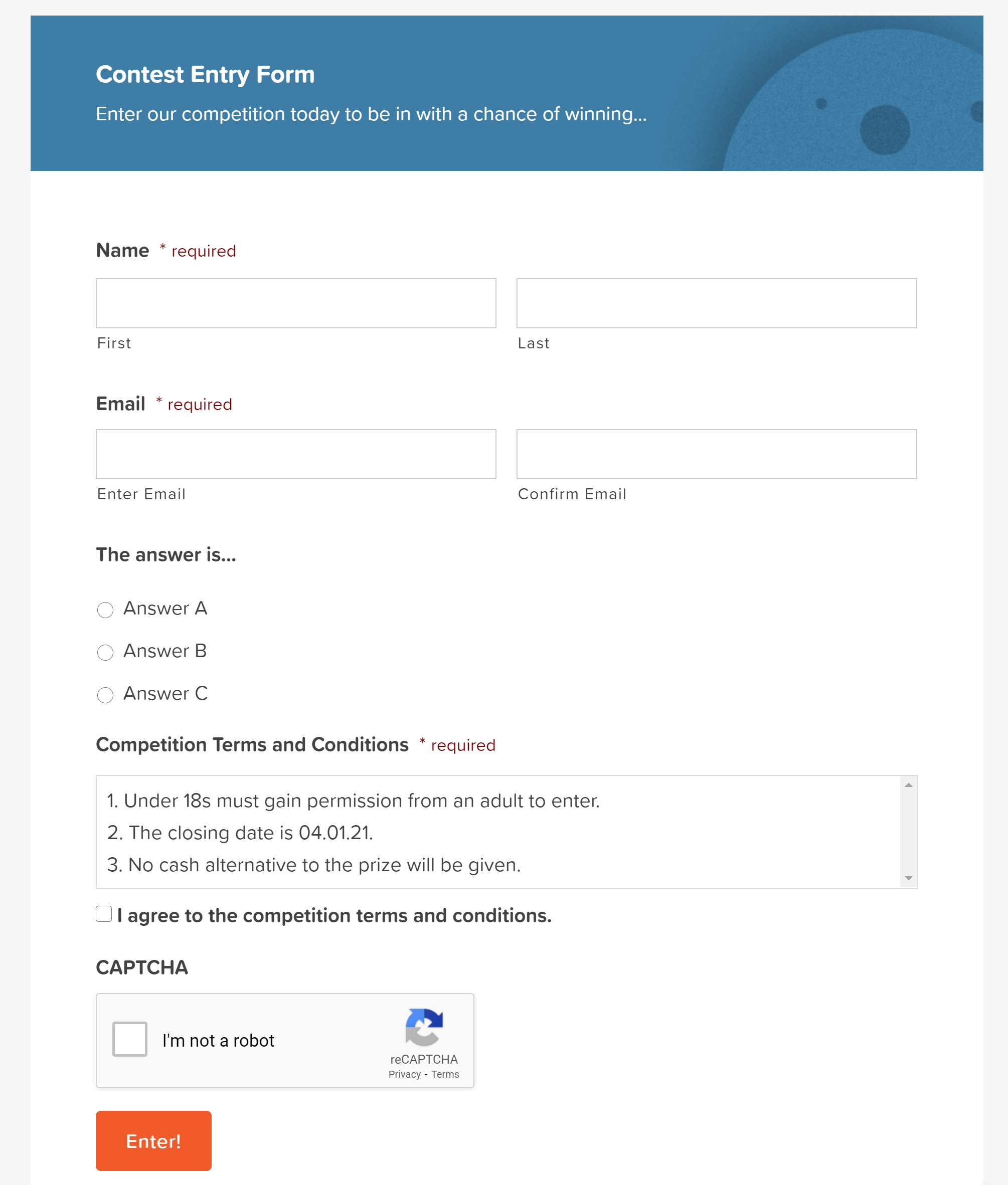 Contest Entry Form