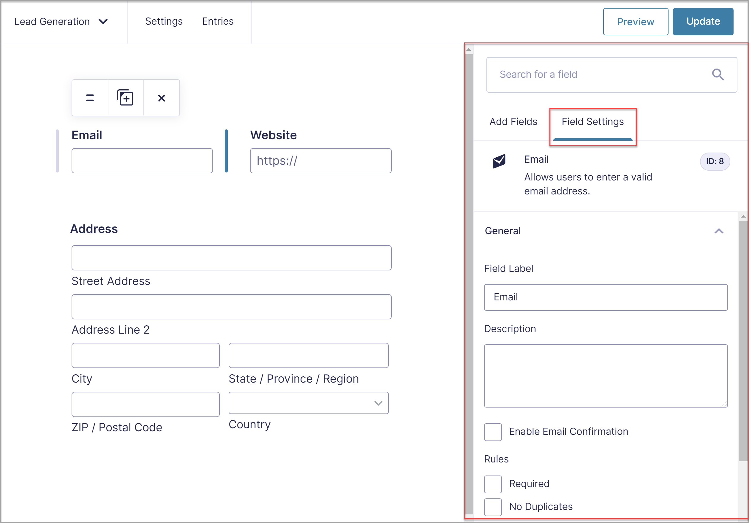 Field Settings 2.5