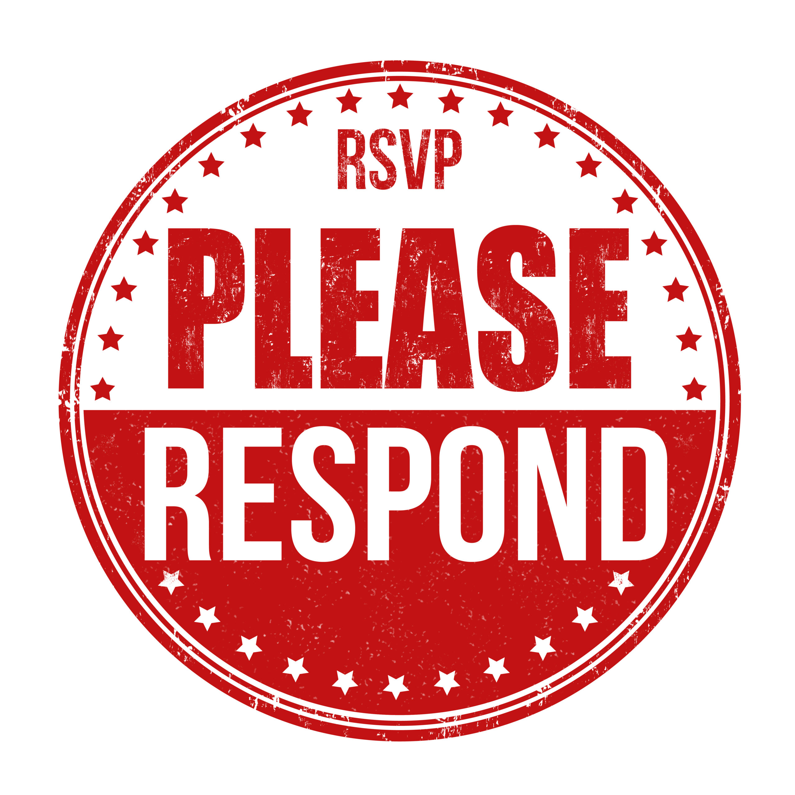 Please Respond stamp