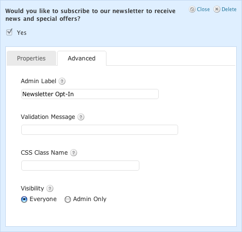 Admin Label