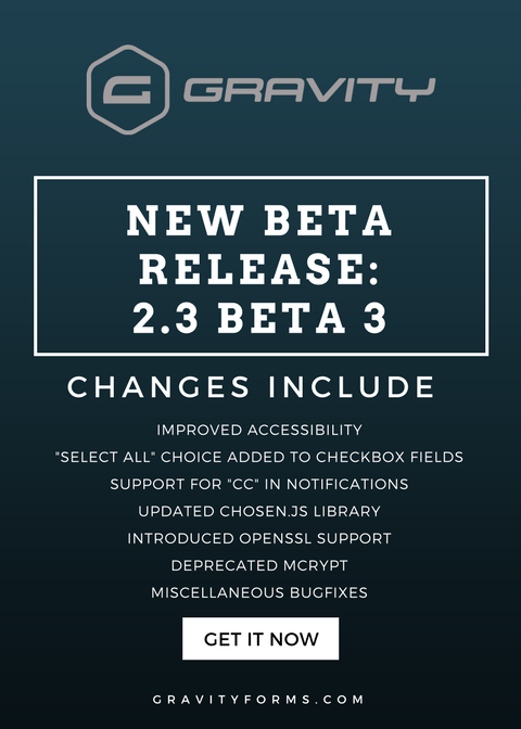 Gravity Forms 2.3 Beta Release