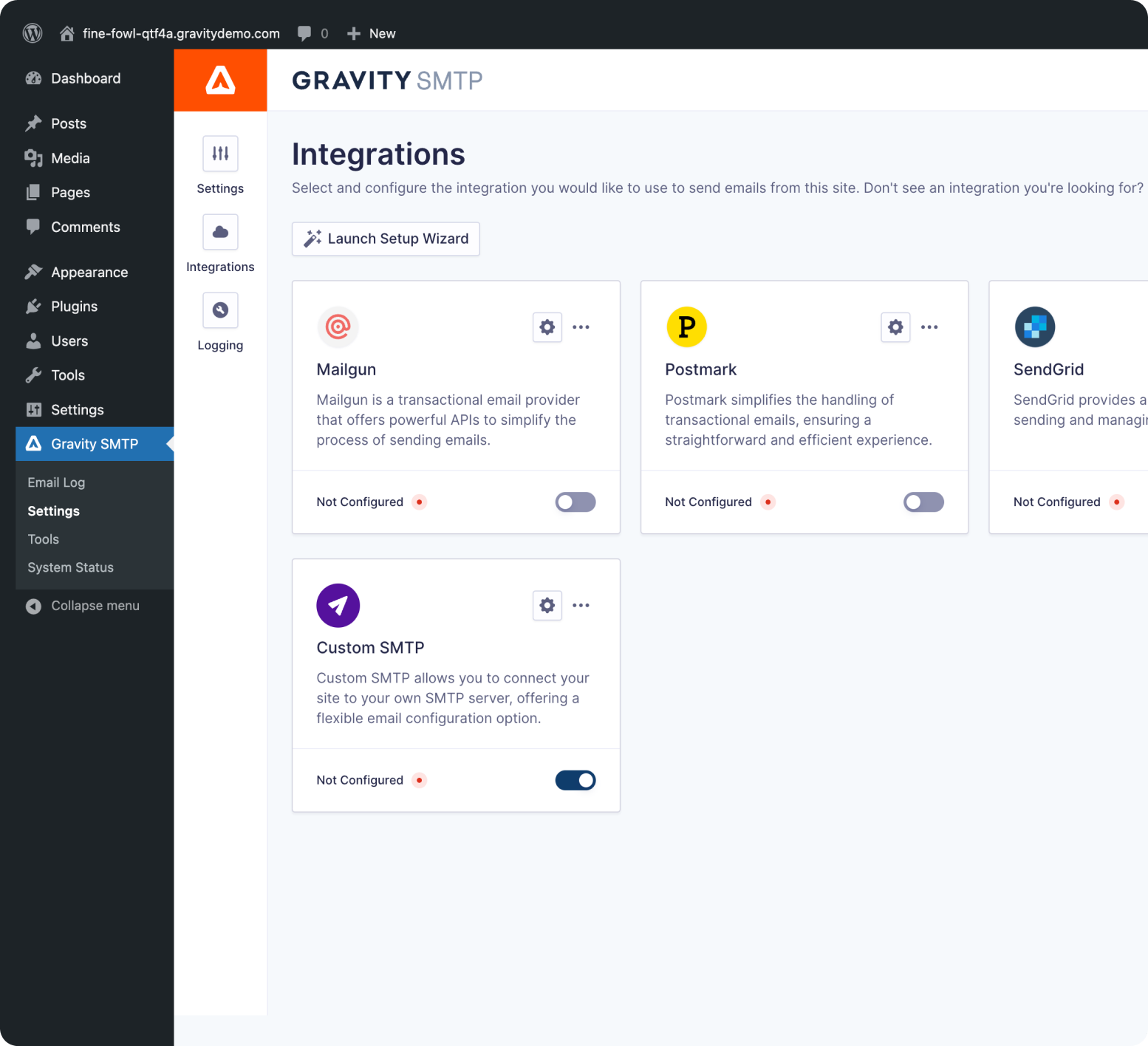 SMTP integrations